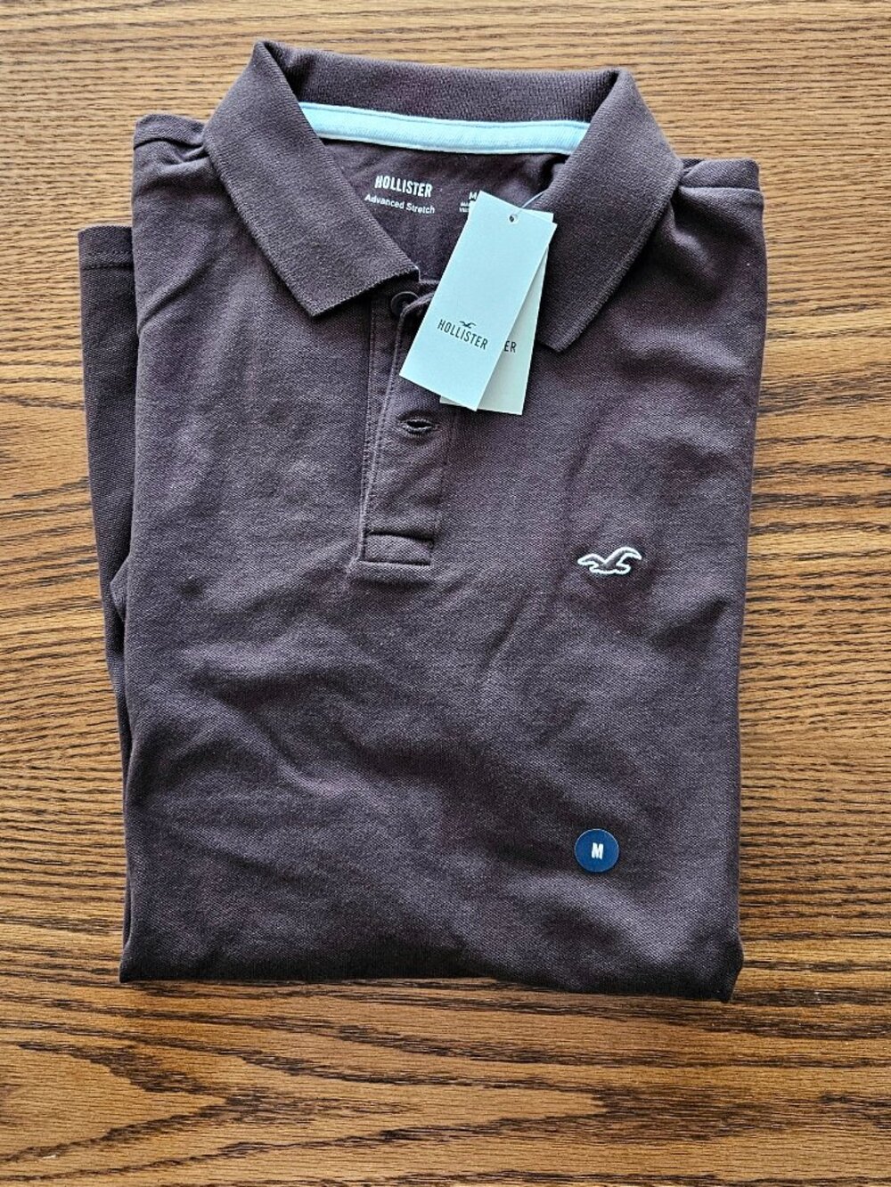 Hollister Icon Advanced Stretch Polo Shirt – Brown, Size Medium, NWT - Picture 6 of 12